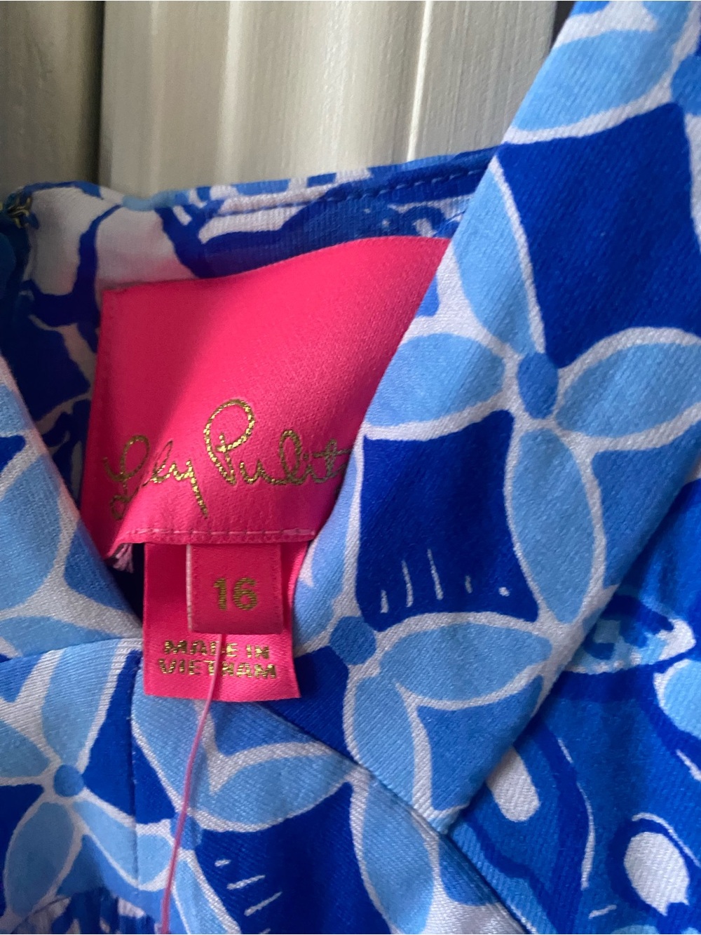 Lilly Pulitzer Blue & White Floral V-Neck Maxi Sundress - Picture 3 of 5